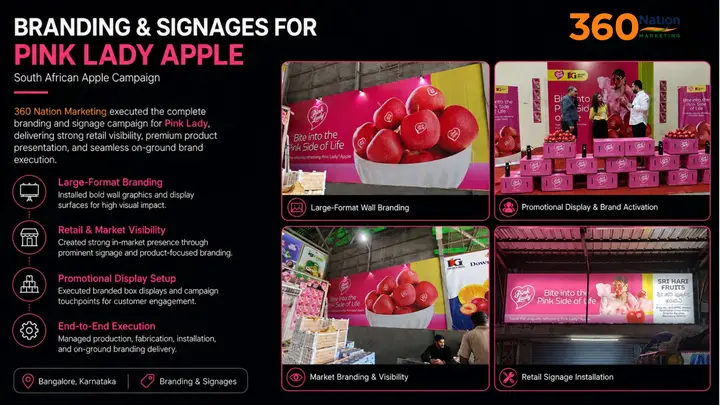 Branding and signages for Pink Lady Apple